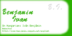 benjamin ivan business card